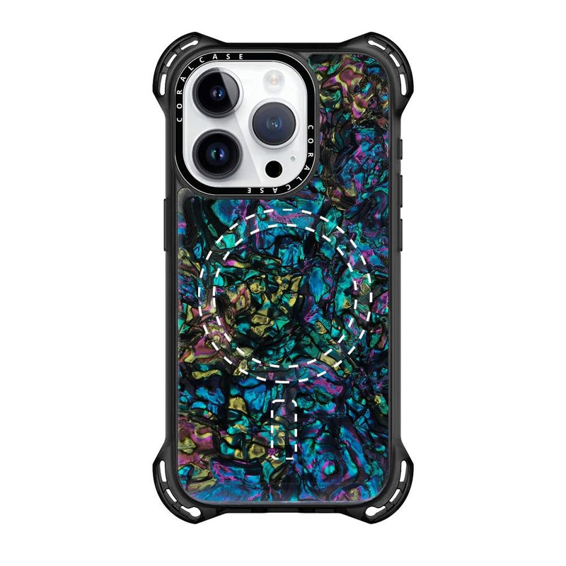 iPhone 14 Pro Abalone Shell MagSafe Compatible 7.5M Shockproof Dropproof case - rear view Full