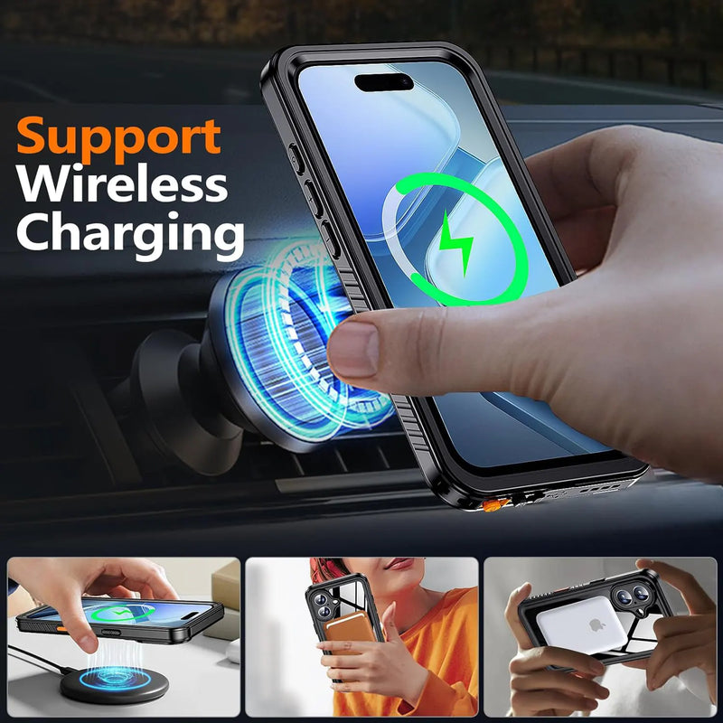 iPone 16 lifeproof Waterproof magsafe wireless charging case