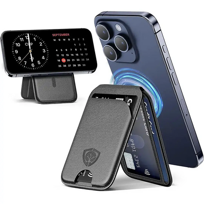 PU Leather Card holder magnetic support