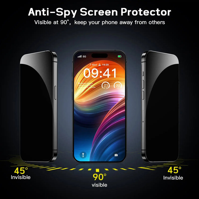 Auto Aligned Privacy Screen Protector for iPhone Anti-Spy Screen Protector