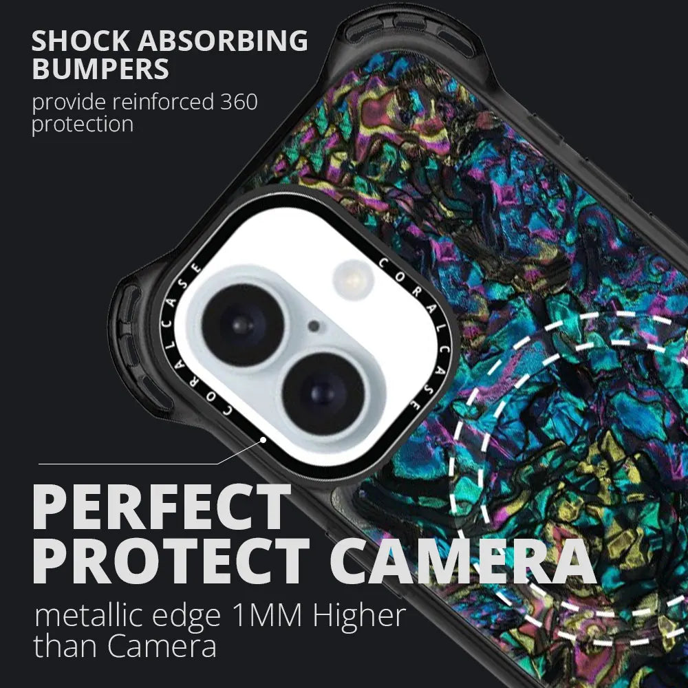 iPhone 17 Abalone Shell MagSafe Compatible 7.5M Shockproof Dropproof case - close camera view