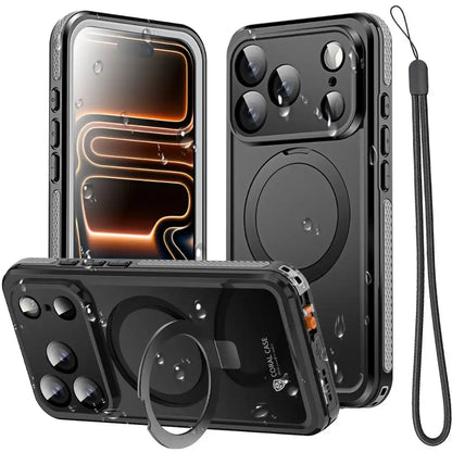 CORAL CASE iPhone 17 Pro Full Body Waterproof Shockproof Lifeproof MagSafe Kickstand Case