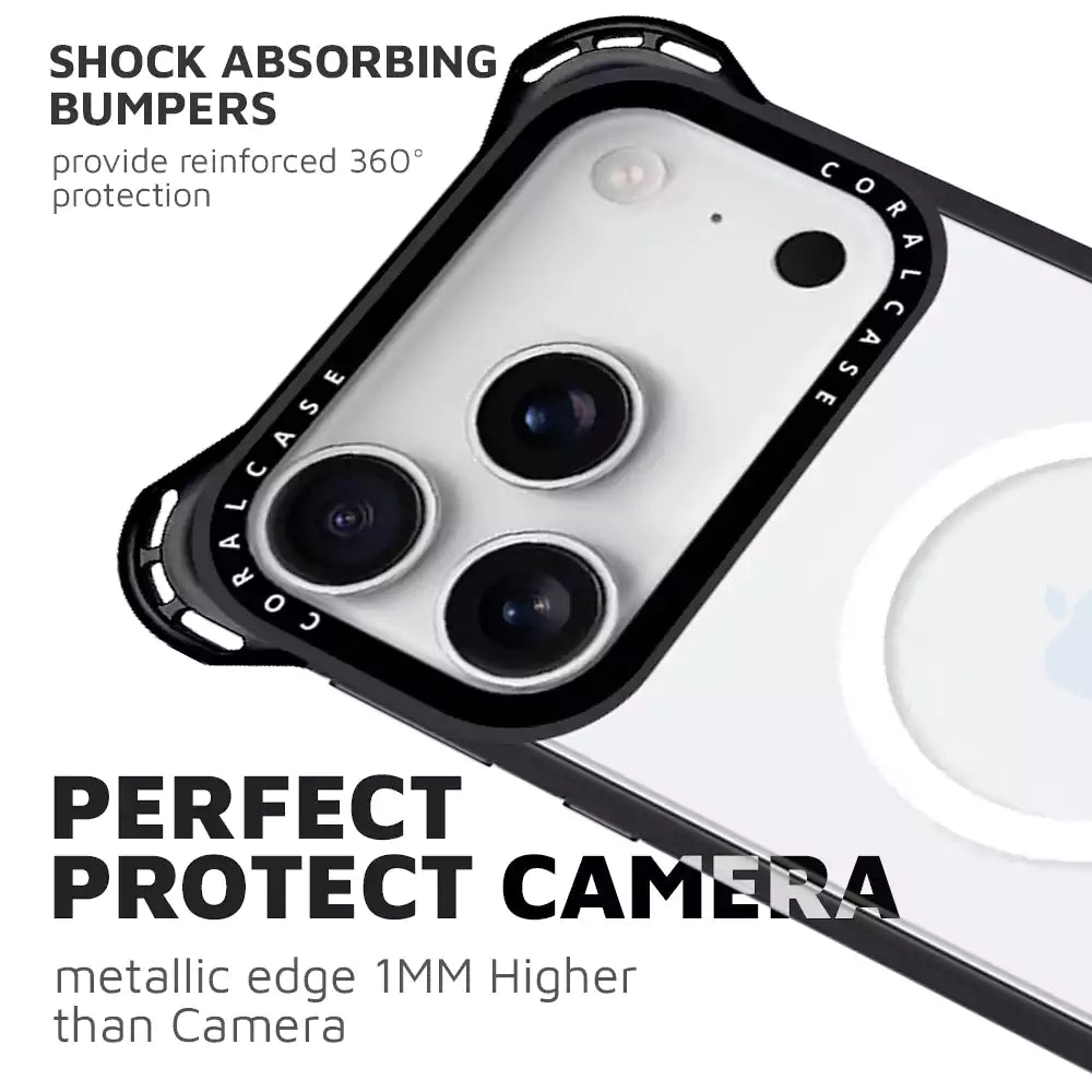 iPhone 17 pro max Transparent White Bounce Case Camera Protection