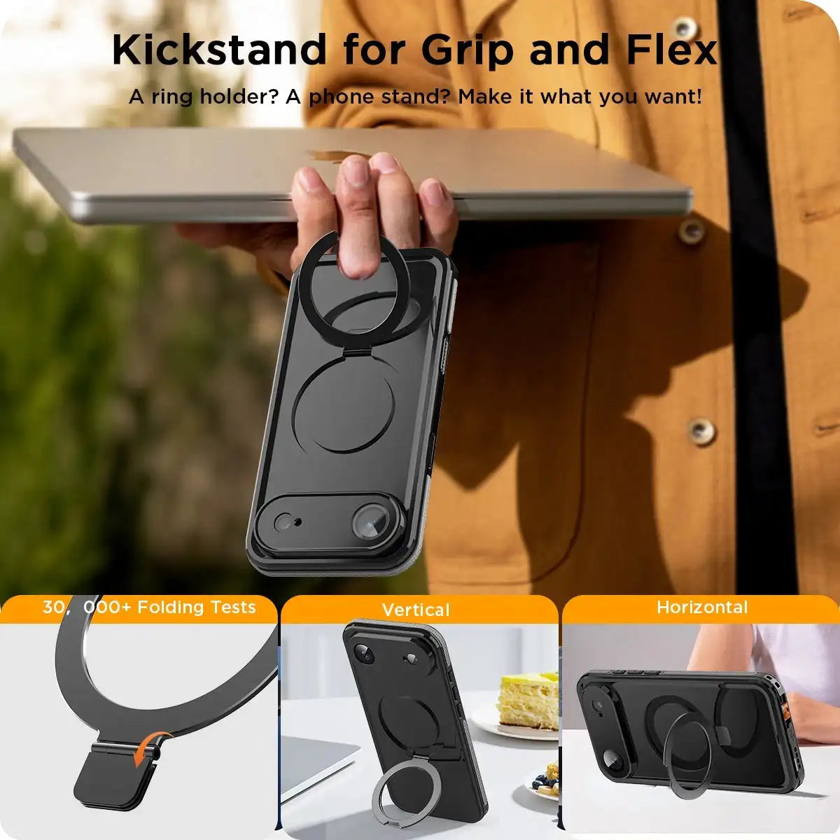 CORAL CASE iPhone 17 Air Full Body Waterproof Shockproof Lifeproof MagSafe Kickstand Case View