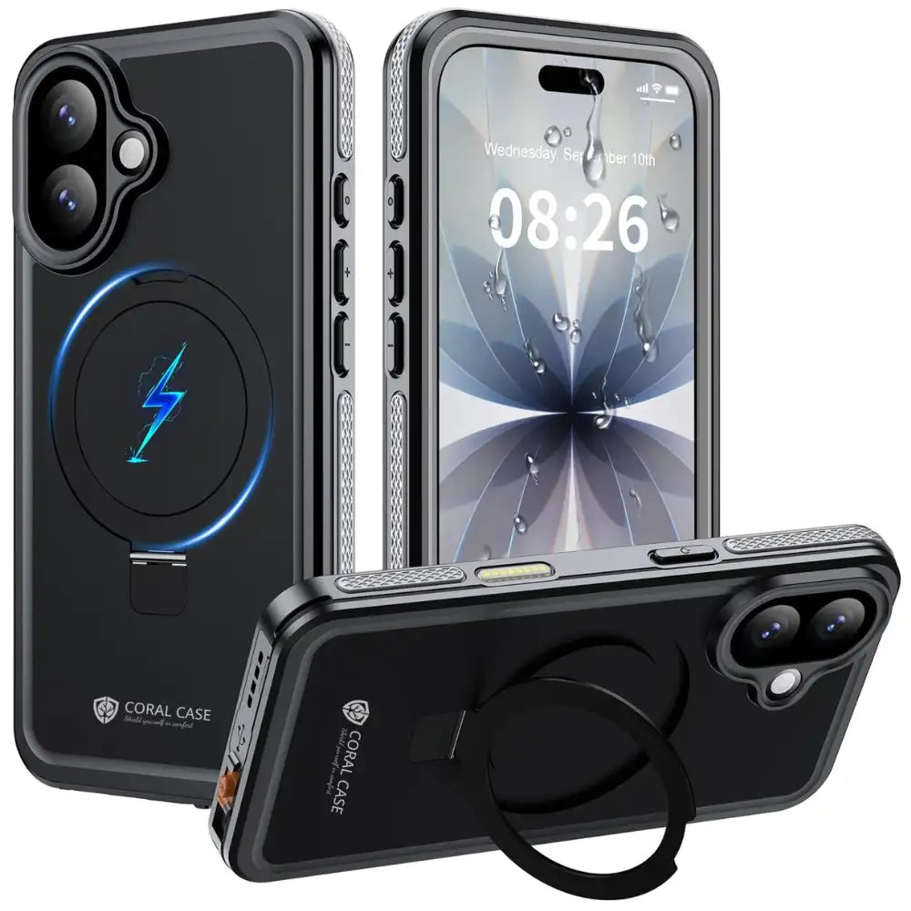 CORAL CASE iPhone 17(6.3) Full Body Waterproof Shockproof Lifeproof MagSafe Kickstand Case