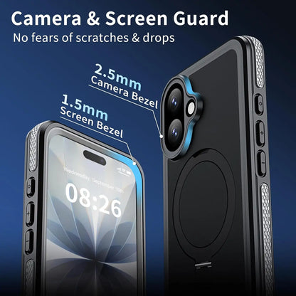 CORAL CASE iPhone 17(6.3) Full Body Waterproof Shockproof Lifeproof MagSafe Kickstand Case Camera And Screen Guard