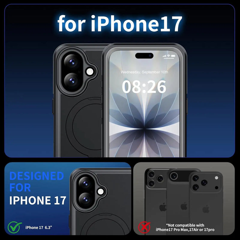 CORAL CASE iPhone 17(6.3) Full Body Waterproof Shockproof Lifeproof MagSafe Kickstand Case View