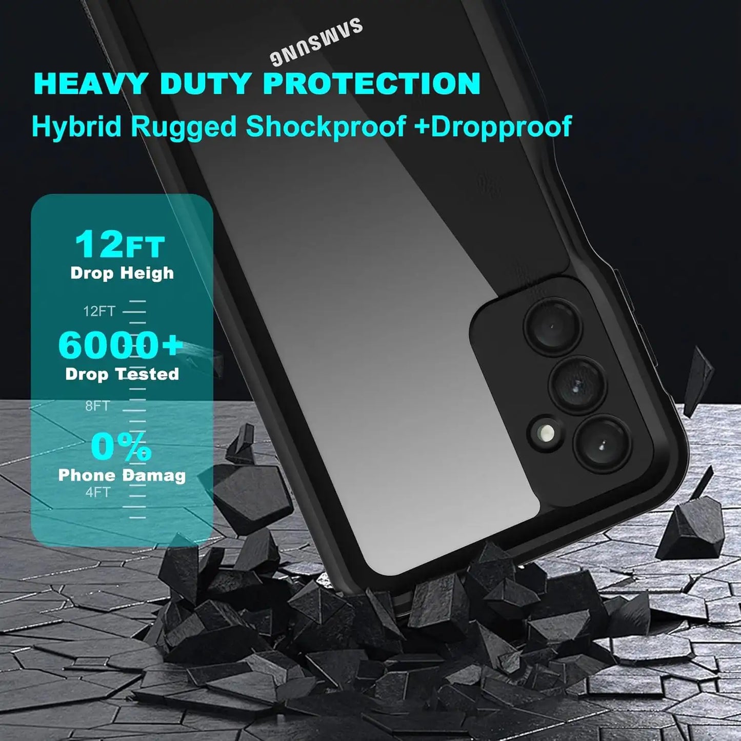 Samsung Galaxy A25 5G Full Body IP68 Lifeproof Waterproof Shockproof Snowproof Dustproof Coral Case 12 FT Drop Protection