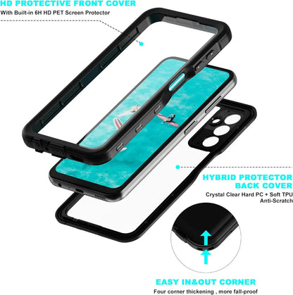 Samsung Galaxy A25 5G Full Body IP68 Lifeproof Waterproof Shockproof Snowproof Dustproof Coral Case 360 Degree Protection