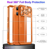 CORAL CASE iPhone 17 Pro Max Full Body Waterproof Case + Magsafe [OrangeClear] all view