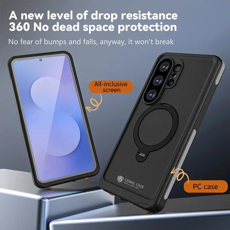 CORAL CASE Samsung Galaxy S26 Ultra IP68 Full Body Waterproof Lifeproof Shockproof MagSafe Kickstand Case 360 Degree Protection