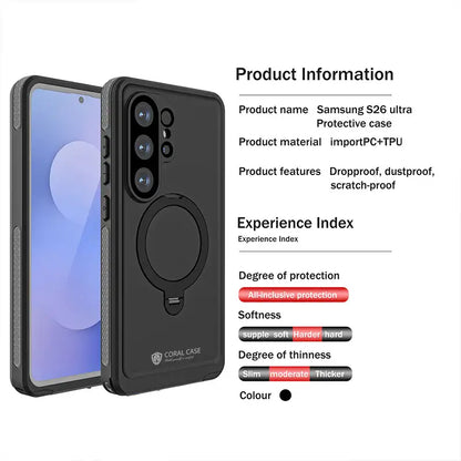 CORAL CASE Samsung Galaxy S26 Ultra IP68 Full Body Waterproof Lifeproof Shockproof MagSafe Kickstand Case Product Information