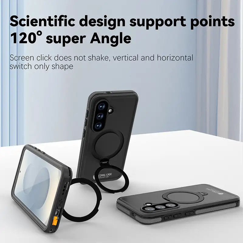 CORAL CASE Samsung Galaxy S26 IP68 Full Body Waterproof Lifeproof Shockproof MagSafe Kickstand Case 120 Angle