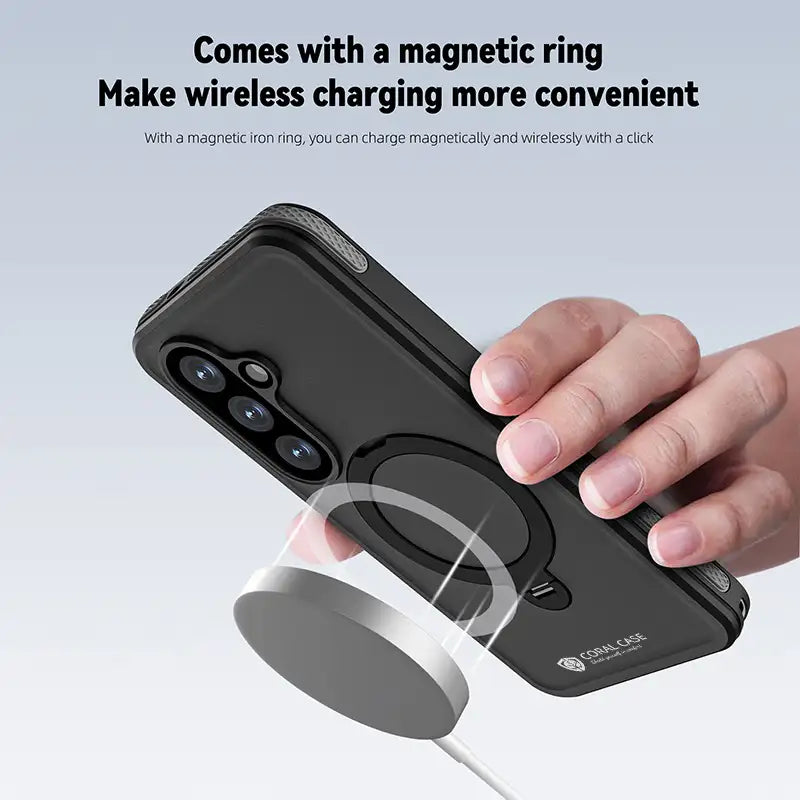CORAL CASE Samsung Galaxy S26 IP68 Full Body Waterproof Lifeproof Shockproof MagSafe Kickstand Case Magnet Ring