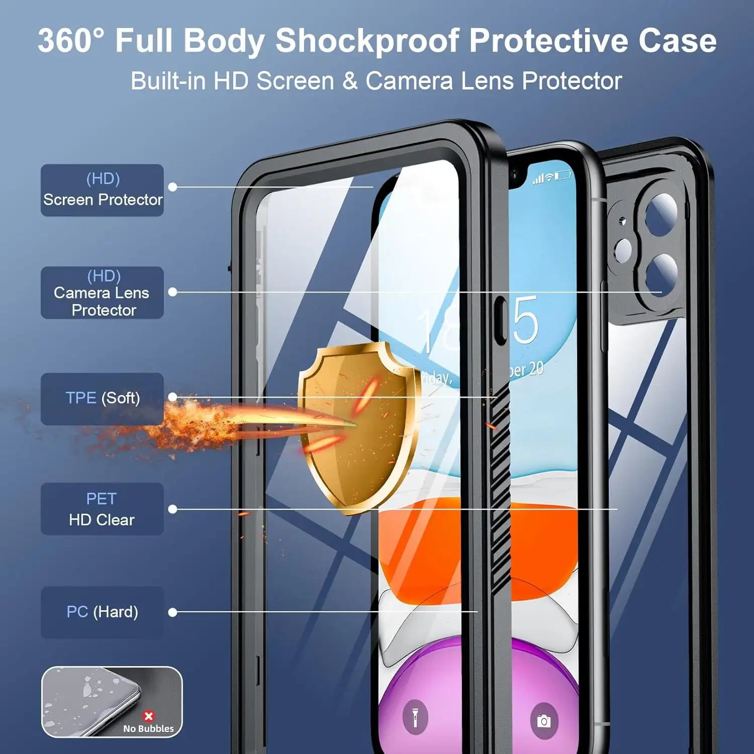 iPhone 11 Full Body Waterproof Shockproof Lifeproof Case -360 Degree Protection
