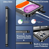 iPhone 11 Full Body Waterproof Shockproof Lifeproof Case - Ultra Slim Precise cut-outs and Built-in camera lens protector