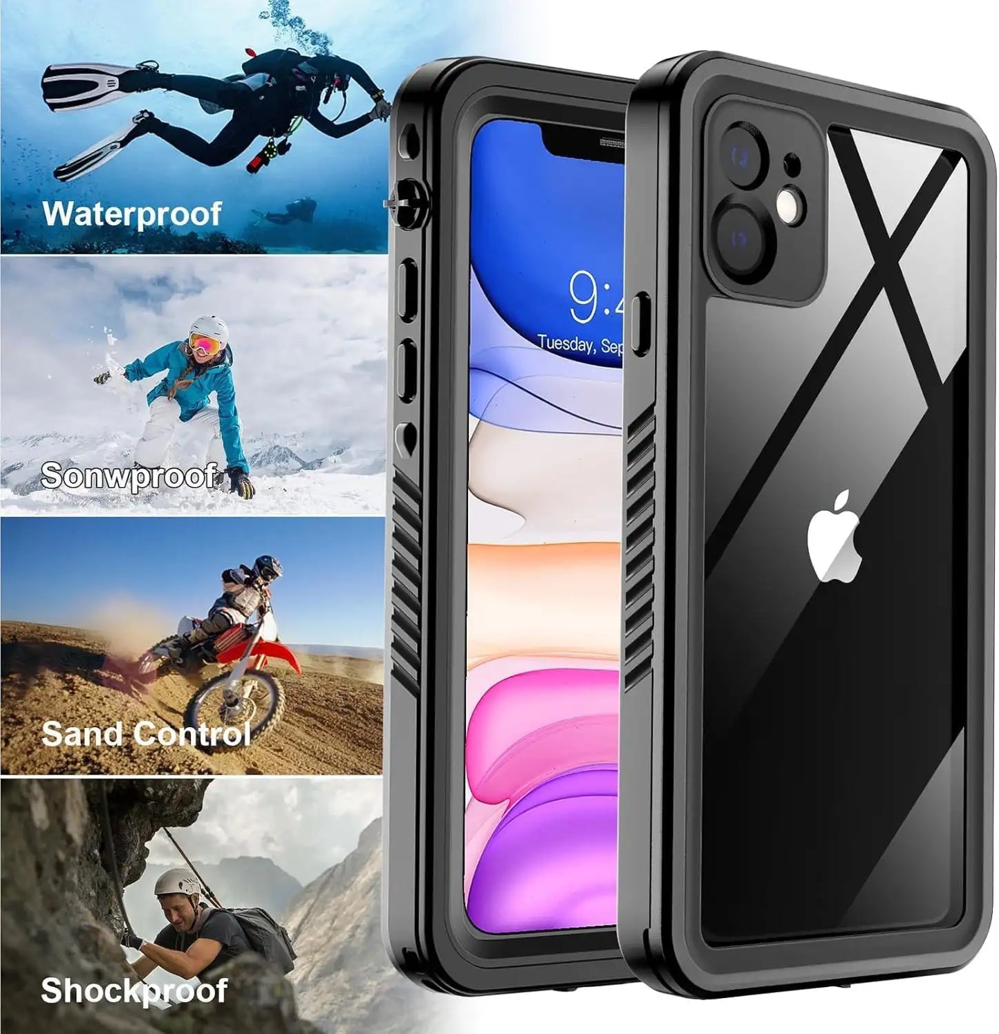 iPhone 11 Full Body Waterproof Shockproof Lifeproof Case - Waterproof Snowproof Sandproof Shockproof