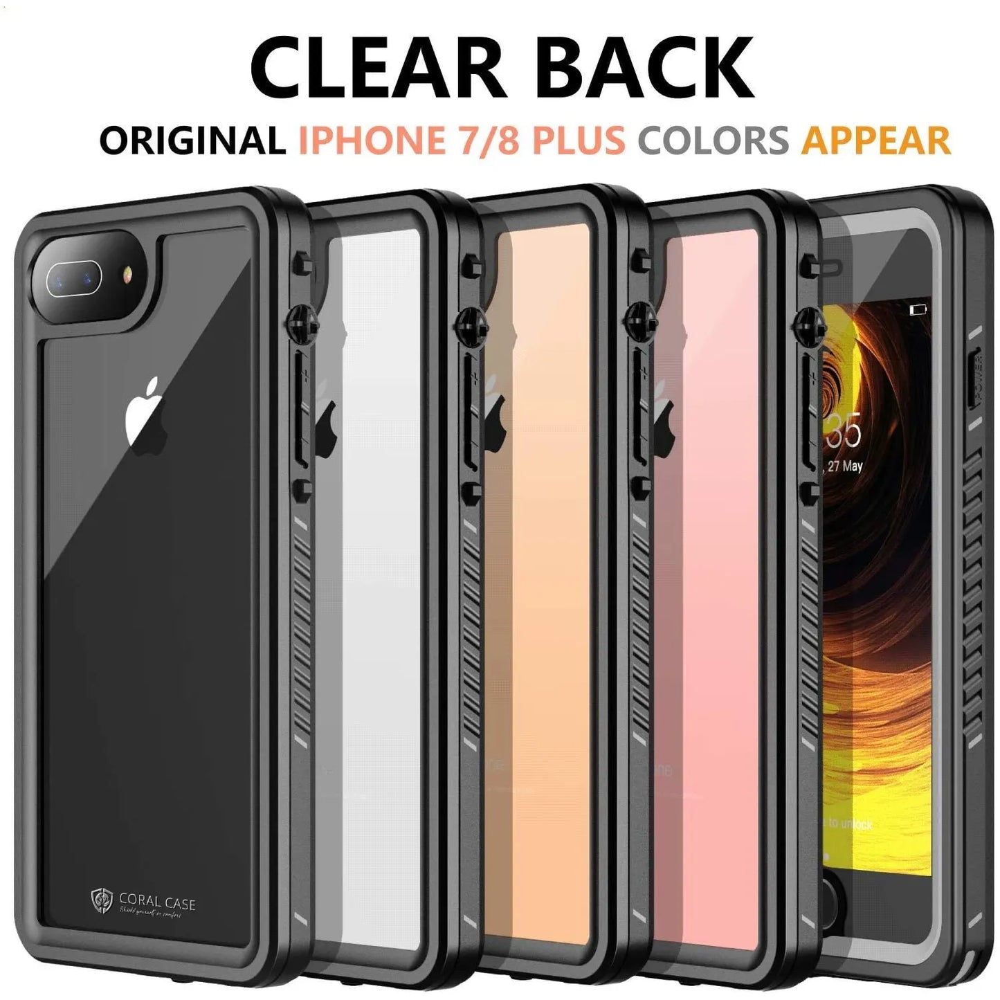 iPhone 8 Plus IP68 Full Body Waterproof Shockproof Lifeproof Case Descetion View