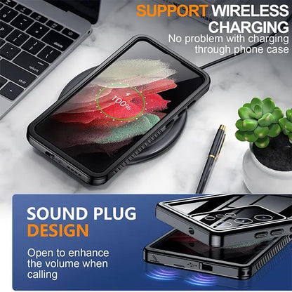 Samsung Galaxy S21 Ultra Waterproof Case Havey duty Shockproof & wirekess charging support Case