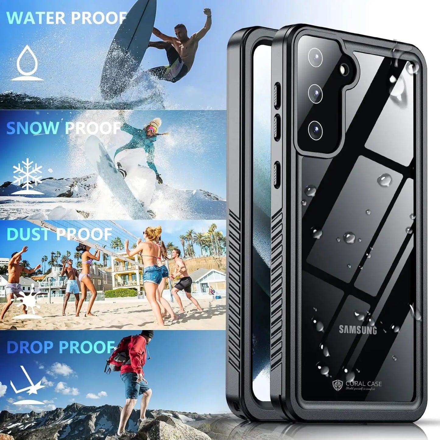 Samsung S21 Plus Waterproof Shockproof Lifeproof Full Body Case All In One Protection