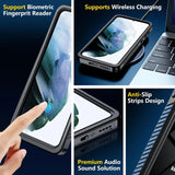 Samsung S21 Plus Waterproof Shockproof Lifeproof Full Body Case - Biometric fingerprint support wireless charging, anti slip design and premium audio sound solution