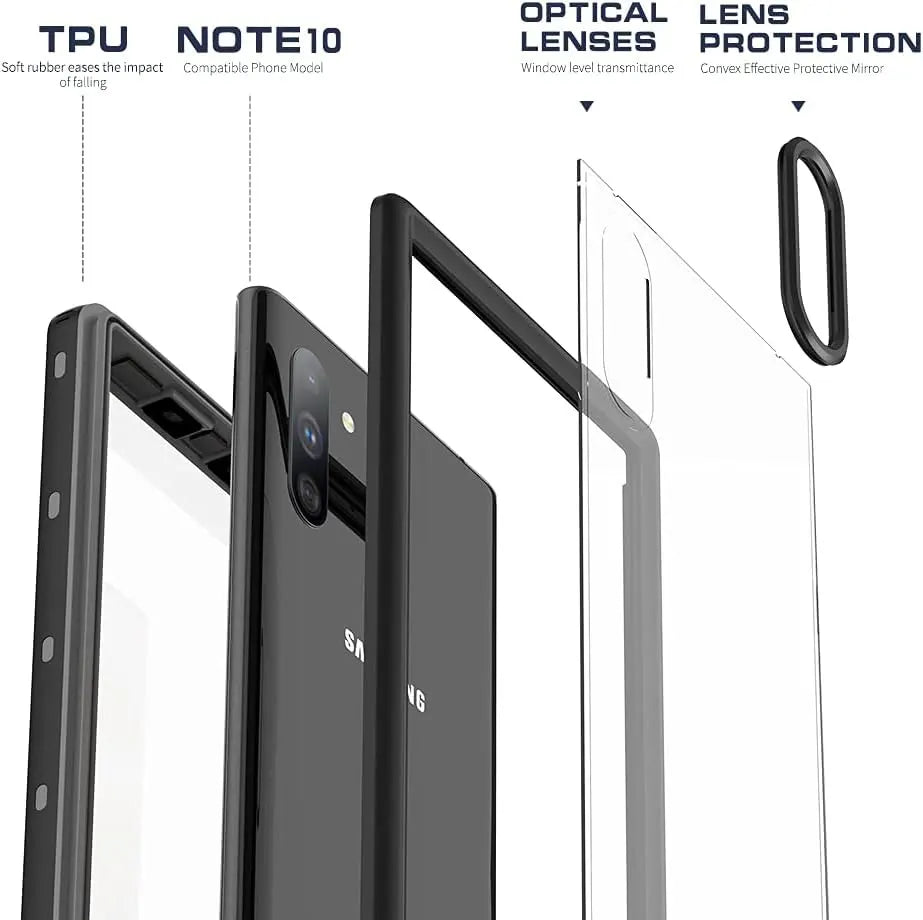Galaxy Note 10 Plus Full Body Waterproof Shockproof Lifeproof Case Desection View