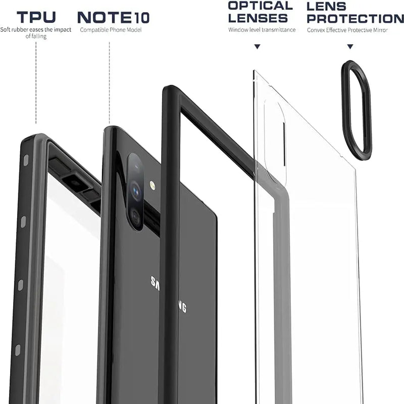 Galaxy Note 10 Plus Full Body Waterproof Shockproof Lifeproof Case Desection View