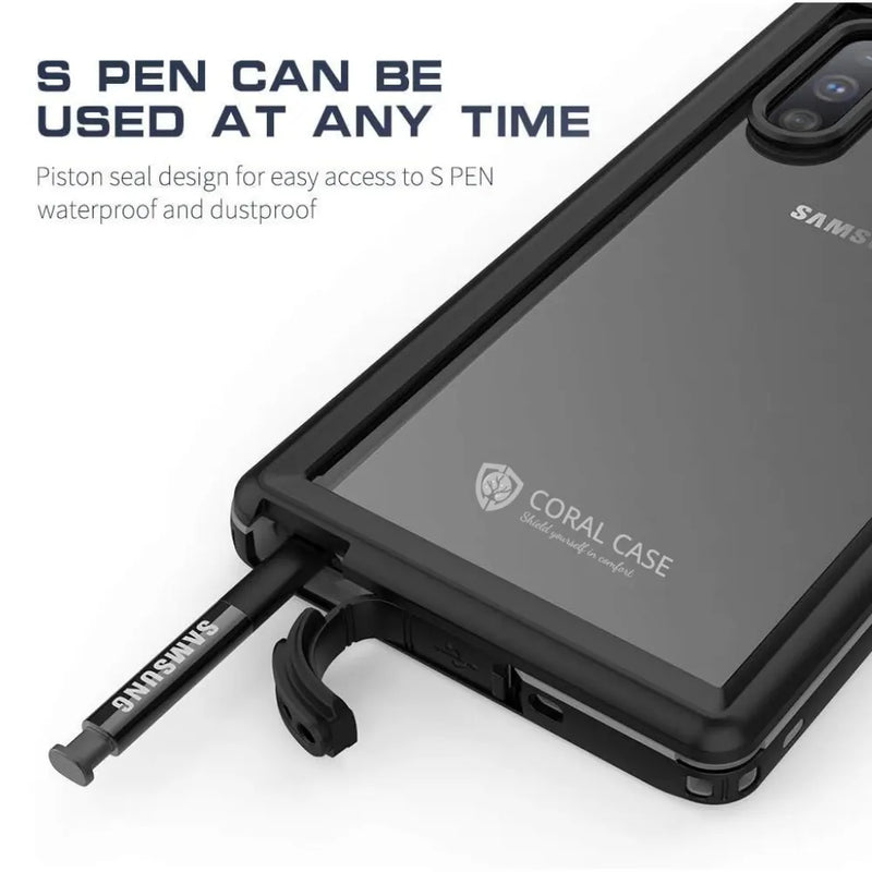 Galaxy Note 10 Plus Full Body Waterproof Shockproof Lifeproof Case Pen