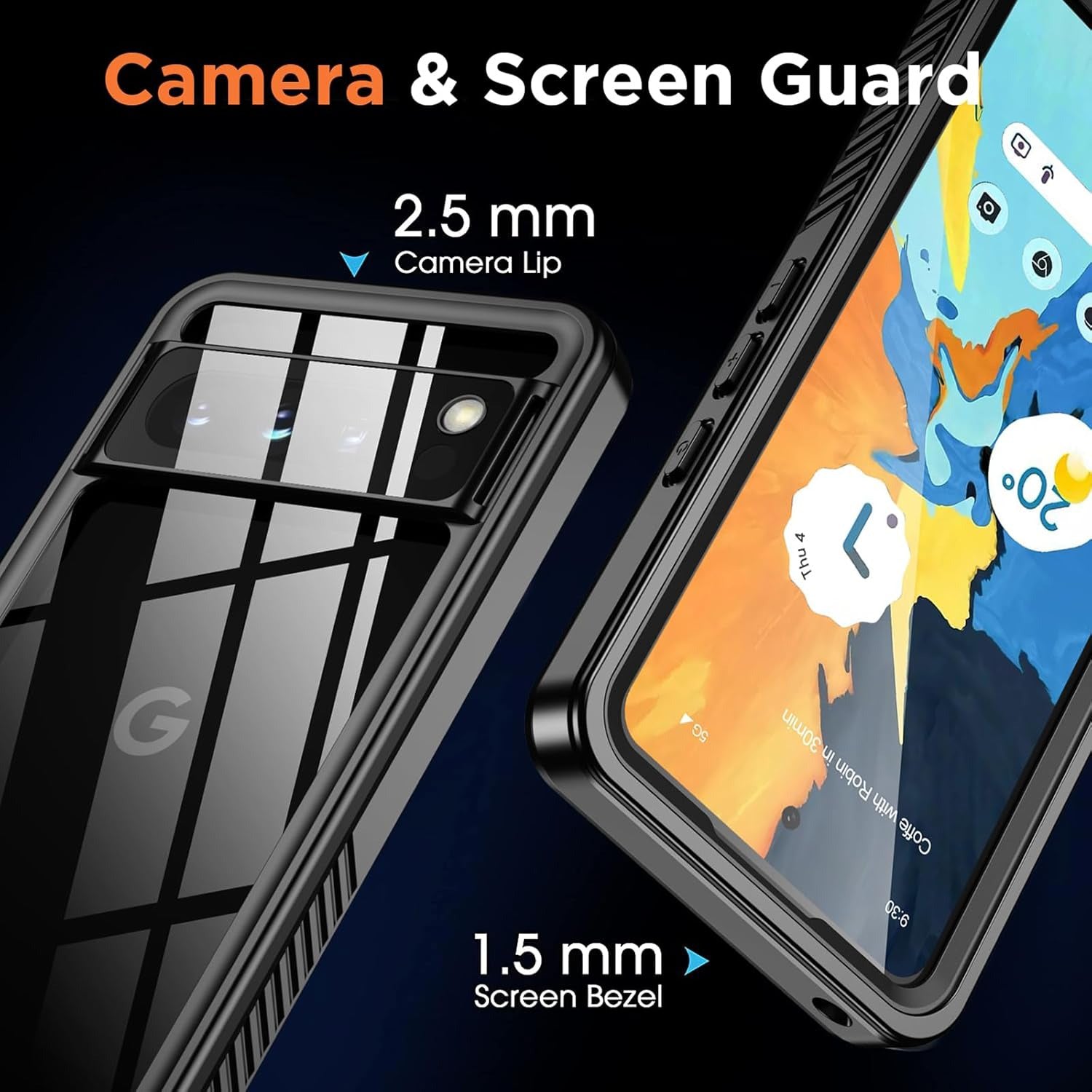 Google Pixel 8 Pro 5G Waterproof Shockproof Lifeproof Full Body Case Camera And Screen Protection