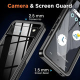 Google Pixel 8 5G Waterproof Shockproof Lifeproof Full Body Case Camera And Screen Protector