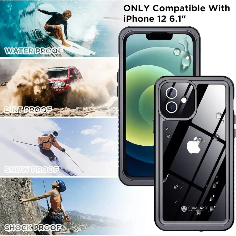 iPhone 12 Waterproof Case Full Body Lifeproof & shockproof - Coral Case 3