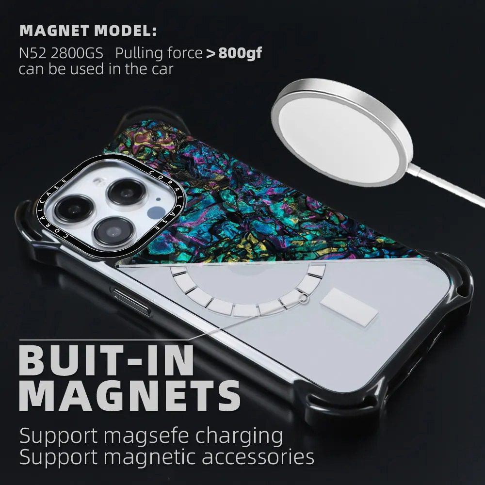 iPhone 15 Pro Max Abalone Shell MagSafe Compatible 7.5M Shockproof Dropproof case - magsafe position