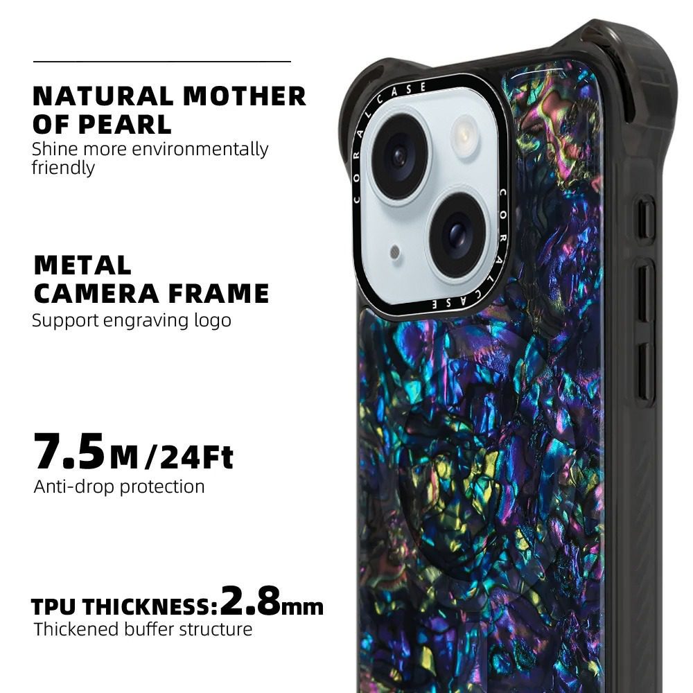 iPhone 15 Plus Abalone Shell MagSafe Compatible 7.5M Shockproof Dropproof case