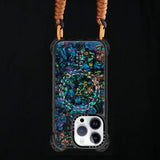 iPhone 14 Pro Max Abalone Shell MagSafe Compatible 7.5M Shockproof Dropproof case - front & rear view with ring & lace