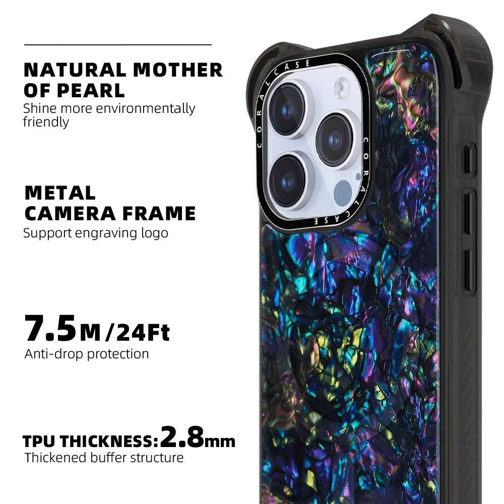 iPhone 15 Pro Max Abalone Shell MagSafe Compatible 7.5M Shockproof Dropproof case - Features
