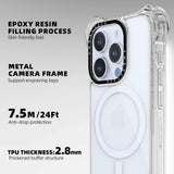 iPhone 15 Pro Transparent White Bounce Case MagSafe Compatible 7.5M Shockproof features