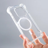 iPhone 15 Plus Transparent White Bounce Case MagSafe Compatible 7.5M Shockproof - clear