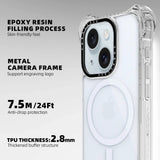 iPhone 15 Plus Transparent White Bounce Case MagSafe Compatible 7.5M Shockproof features