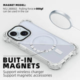 iPhone 14 Plus Transparent White Bounce Case MagSafe Compatible 7.5M Shockproof built-in Magnet