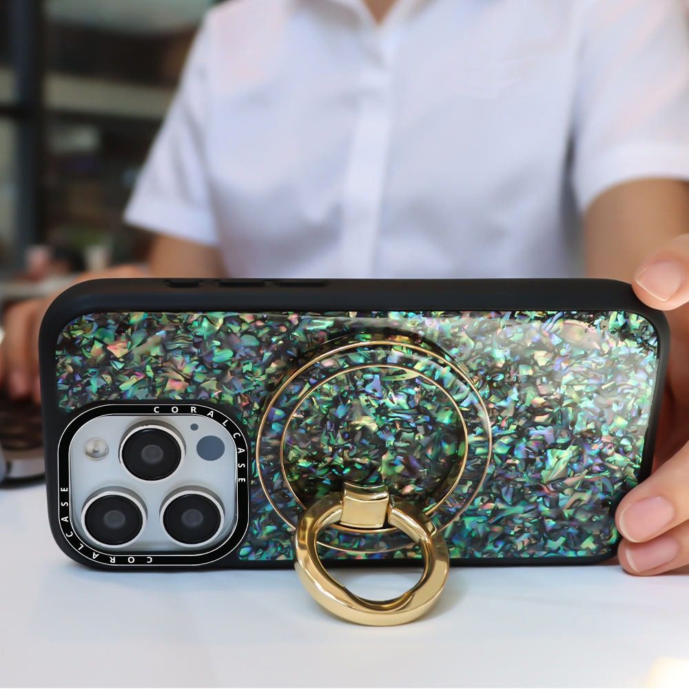 Abalone Shell Premium Quality MagSafe Finger Ring By CORAL CASE - use as Mobile Stand