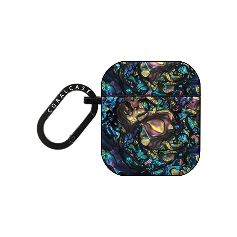 Abalone Shell Dropproof AirPods 1st &amp; 2nd Case with Carabiner Clip