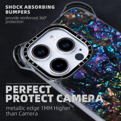 iPhone 16 Pro Max Abalone Shell MagSafe Compatible 7.5M Shockproof Dropproof case - close camera view