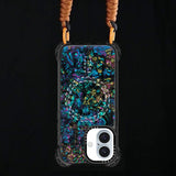 iPhone 16 Abalone Shell MagSafe Compatible 7.5M Shockproof Dropproof case - front & rear view with ring & lace