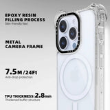 iPhone 16 Pro Transparent White Bounce Case MagSafe Compatible 7.5M Shockproof features