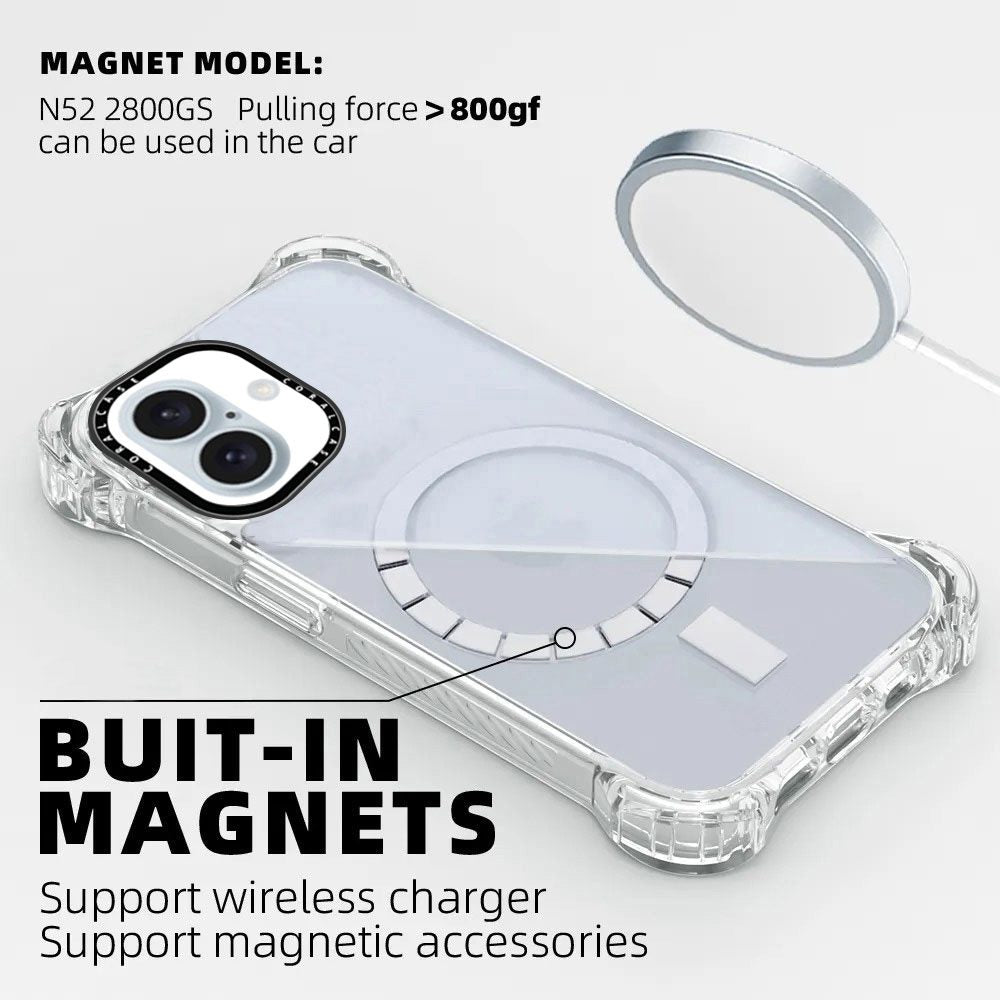 iPhone 16 Plus Transparent White Bounce Case MagSafe Compatible