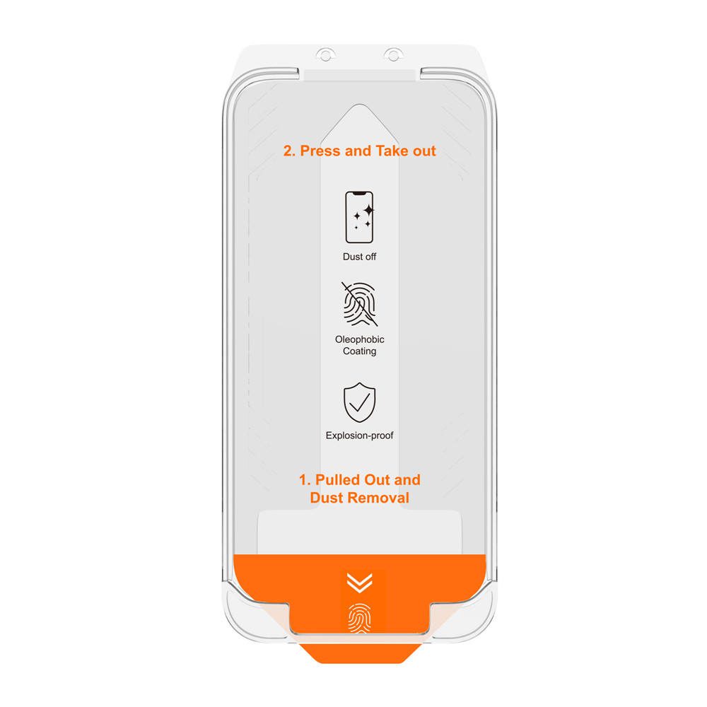 Auto Alignment Dust Free, Waterproof, Anti-Scratch, Tempered Glass Easy Installation Screen Protector by Coral Case - Direction