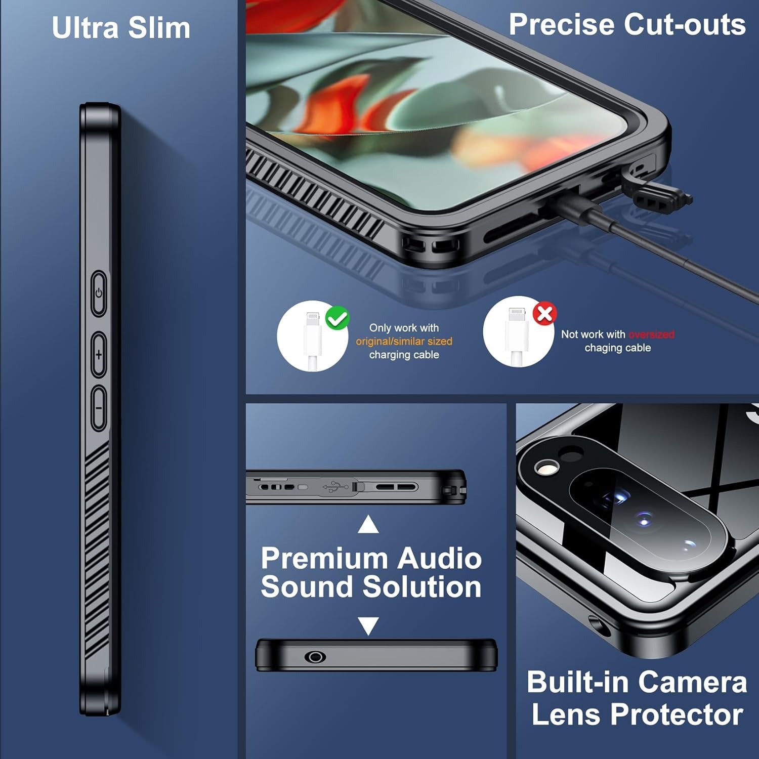 Google Pixel 9 Pro Waterproof Shockproof Lifeproof Full Body Case All In One View