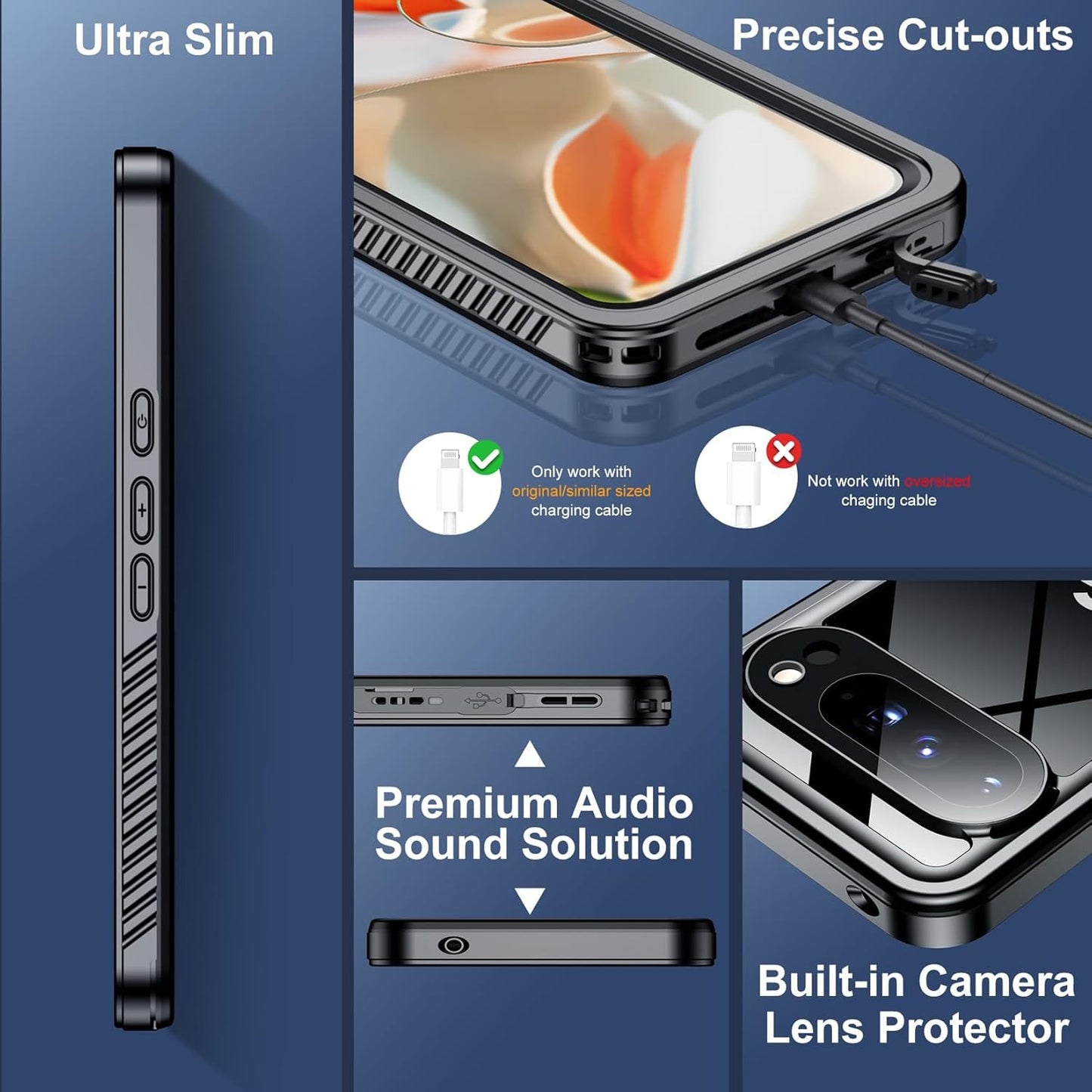 Google Pixel 9 Pro XL Waterproof Shockproof Lifeproof Full Body Case All In One View