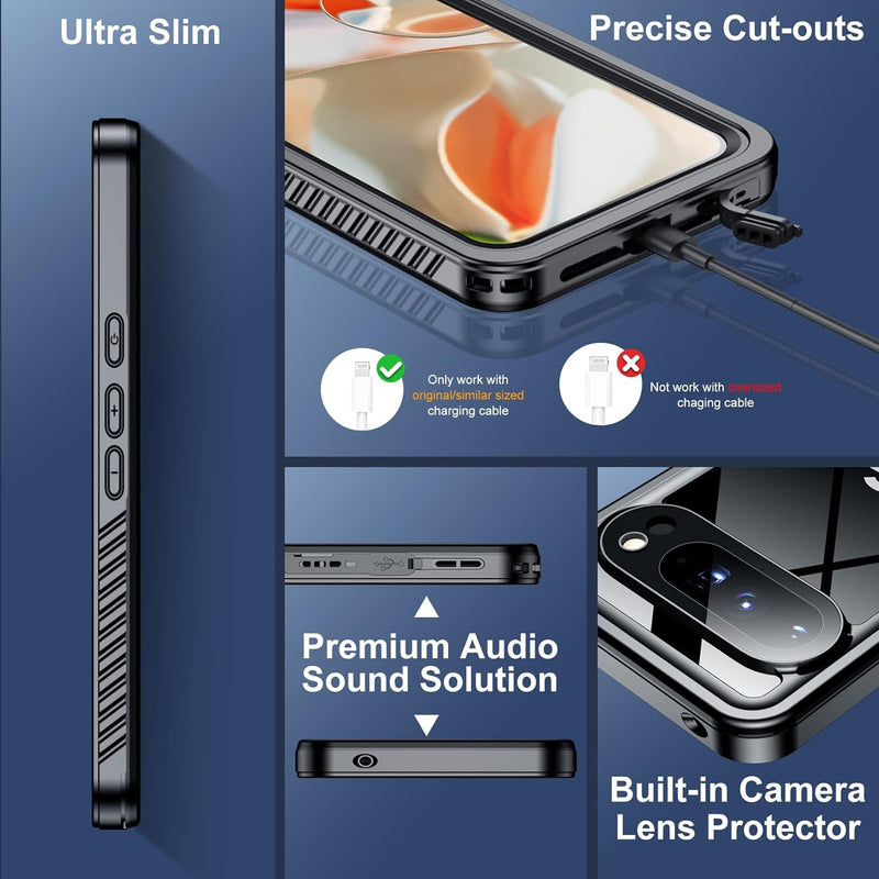 Google Pixel 9 Pro XL Waterproof Shockproof Lifeproof Full Body Case All In One View