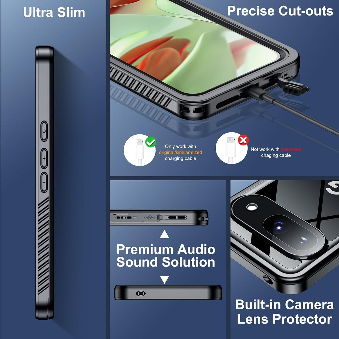 Google Pixel 9 Waterproof Shockproof Lifeproof Full Body Case All View